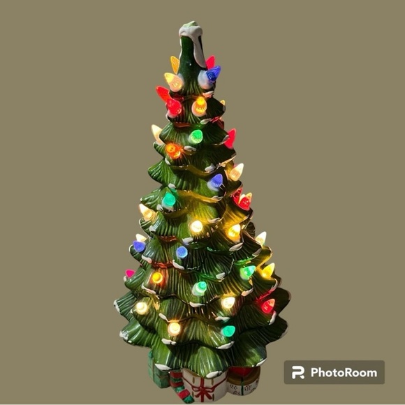 17.5in Ceramic Light Up Christmas Tree vintage ceramic christmas  tree X-Mas vtg - Picture 6 of 15
